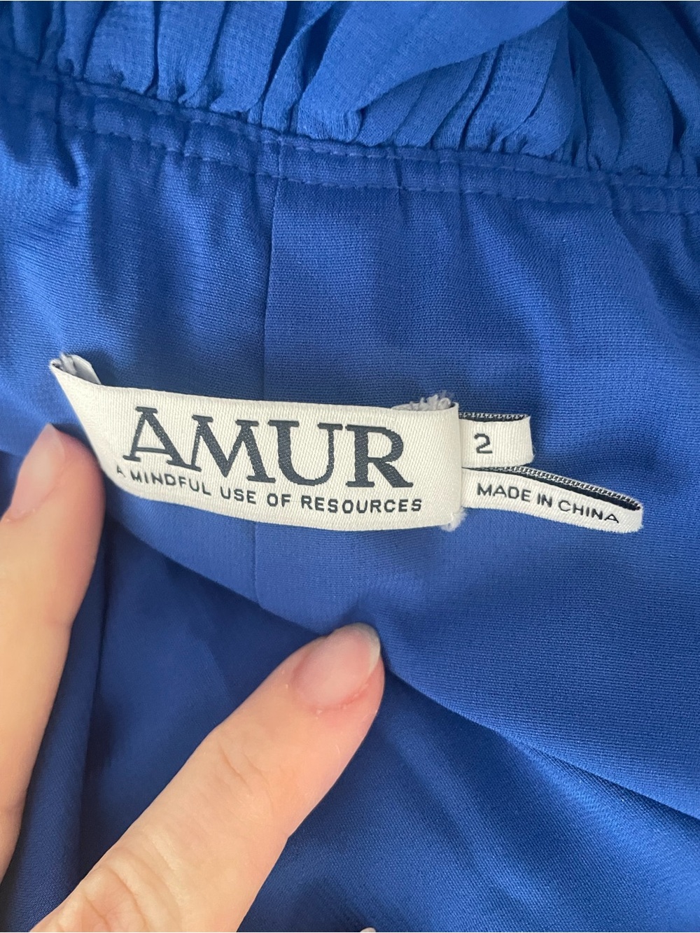 AMUR Cobalt Blue Backless Pleated Maxi Dress with Ruffle Halter - Picture 7 of 8